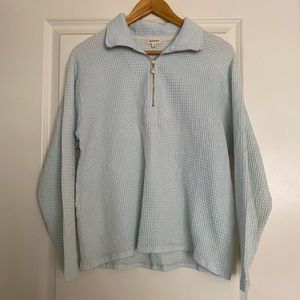 DONNI waffle half zip in SKY / size small